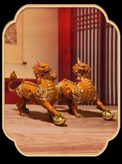 纳财貔貅摆件彩铜吉祥聚财元宝皮丘礼品办公室书房装饰摆件公司开业