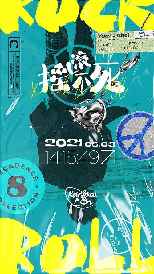 摇滚不死 rock&roll|平面|海报|有趣的大菠萝猫 - 原创作品 - 站酷