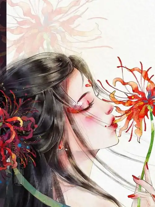 古风插画#曼珠沙华  #彼岸花  #原创插画#人物插画  #我是原创插画