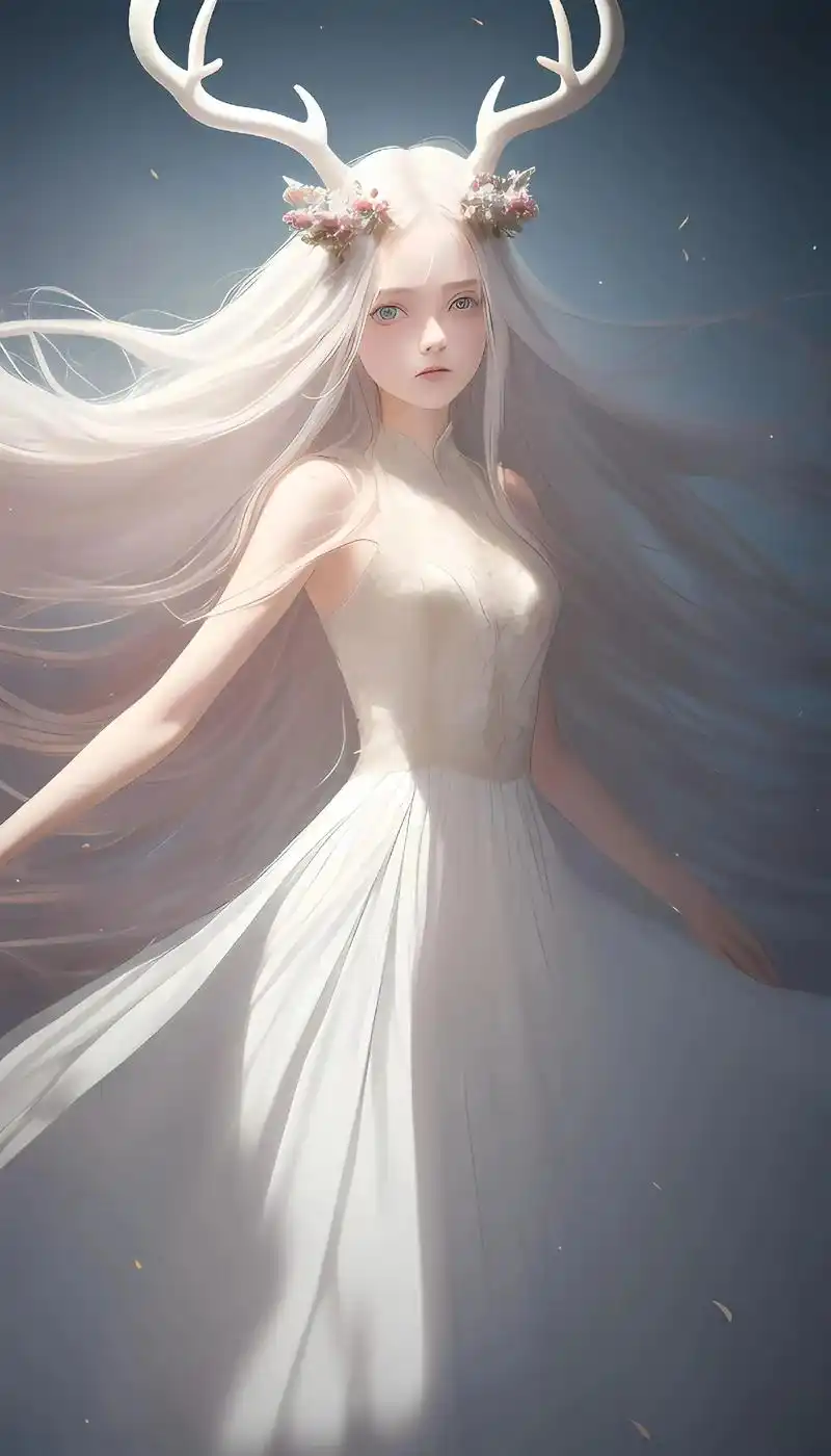 鹿角-美女#二次元 #动漫美图 #绝美壁纸 #动漫少女 #动 - 抖音