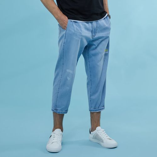 美特斯邦威萝卜裤男牛仔裤夏季宽松搭配