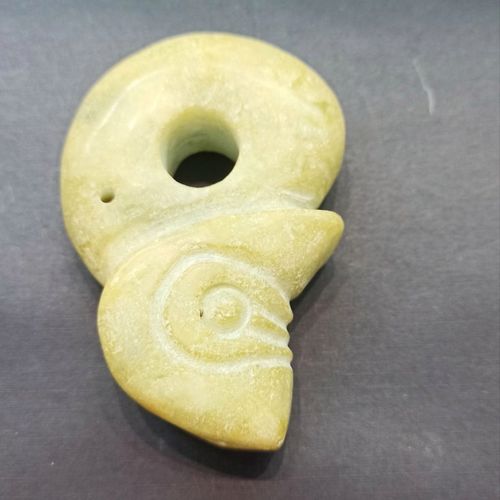 老玉老岫玉红山文化玉猪龙吊坠摆件挂件