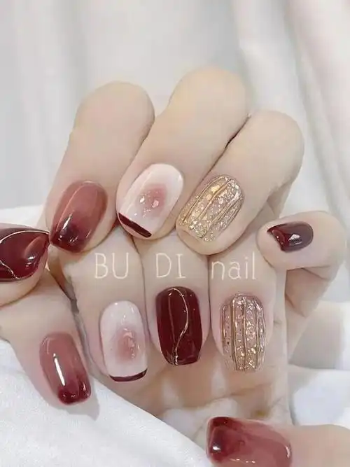 100款巨好看的新年美甲开运显手白短甲也能做