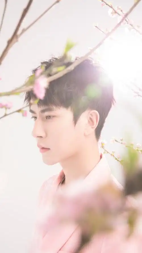 置身桃花之中的于朦胧