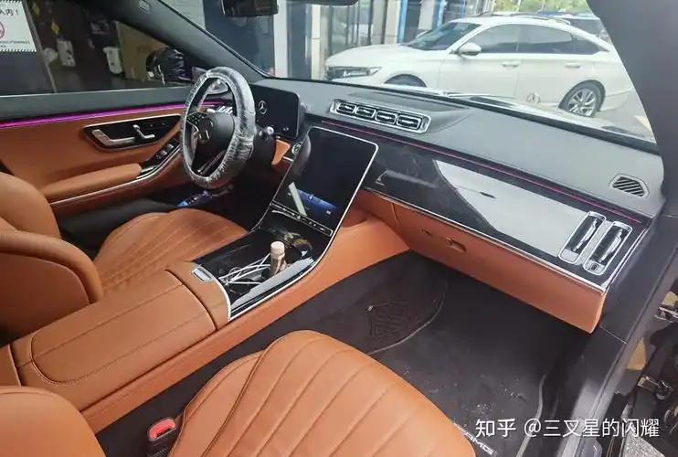 21款22款奔驰s400商务版改白杨木内饰豪华升级案例