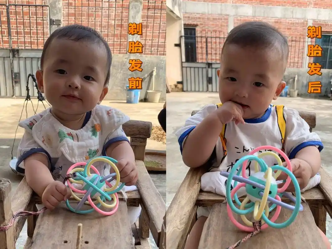 第一次剪头发99圆圆似乎很满意.不知不觉宝宝7个月 - 抖音