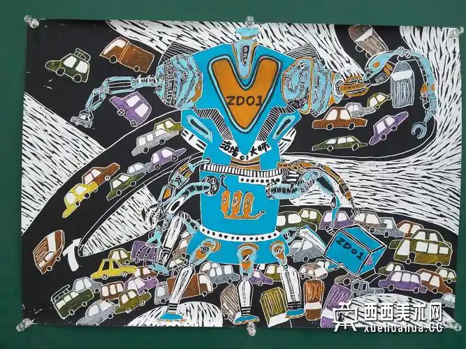 优秀小学生获奖科幻画《治堵大师》赏析