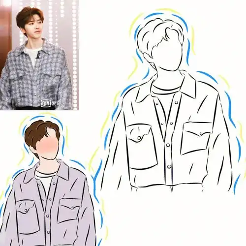 蔡徐坤线稿可自印