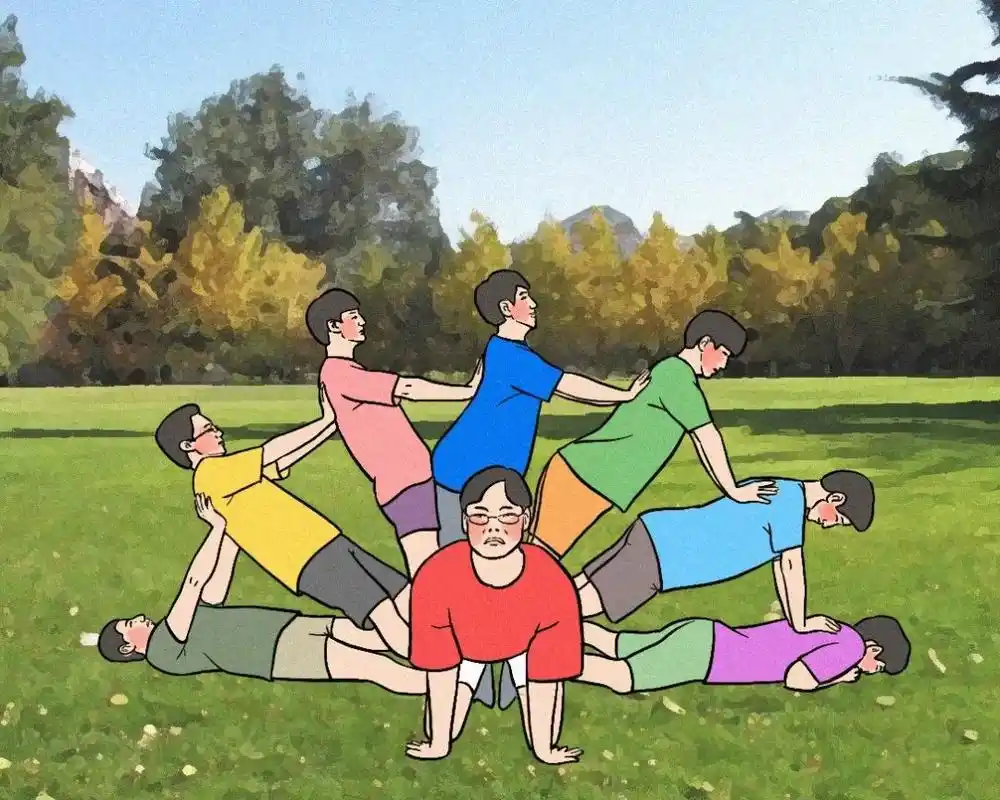 正文           多人拍照示例   一起出去玩的朋友越多,拍照时可以摆