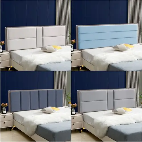 网红床头板软包免漆简约超薄轻奢床头靠背落地双人科技布床头单买