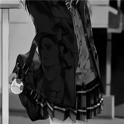 jk漫画黑白女生头像图片 好看的黑白jk女孩漫画头像_女生动漫头像