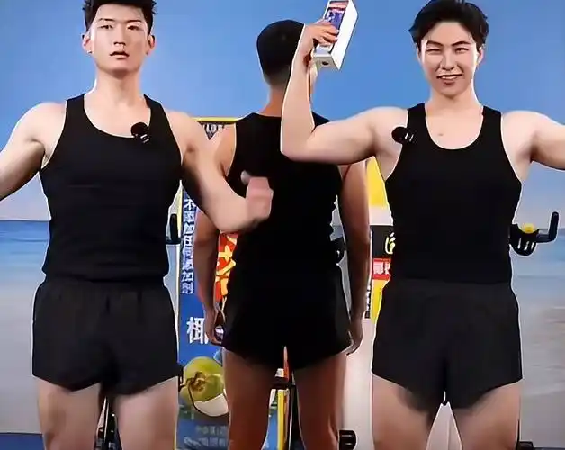 于是我们就看到了,椰树直播间里充斥着身高一米八,拥有硕大胸肌,6块