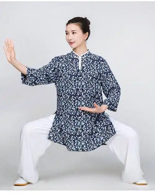 太极服女装2021新款高端飘逸夏季太极拳练功服女夏天服装薄中长款