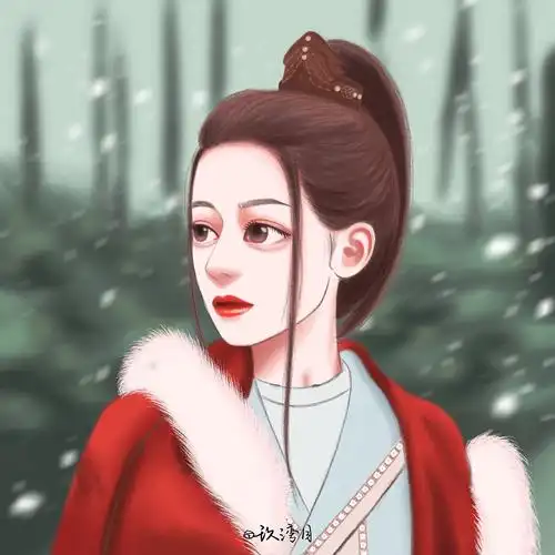 迪丽热巴李长歌人物头像插画