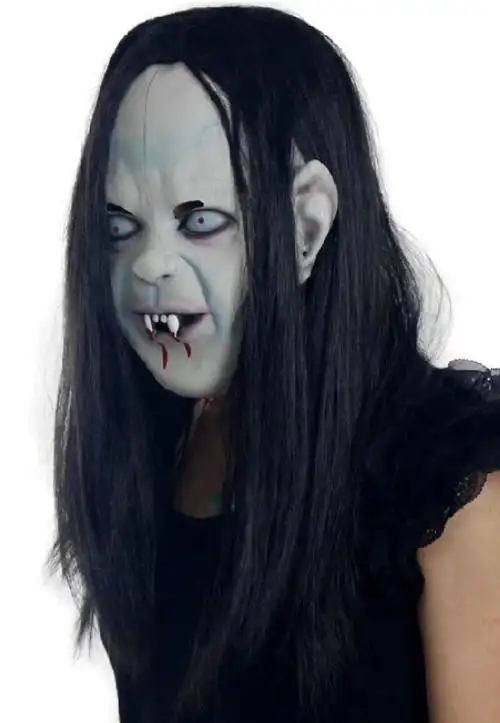 万圣节咒怨贞子恐怖面具鬼怪带发小丑面具丧尸血脸恶搞小丑面具