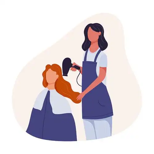 理发店里孤立的人物卡通插图.