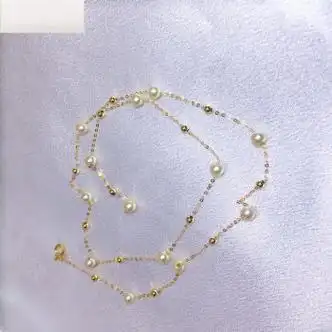 温已杋浪漫精致满天星45毫米羽黄金珍珠项链轻奢女颈饰小众ins白色