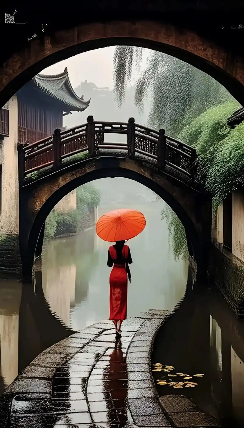 烟雨江南,难释情怀(一)等待雨,是伞一生的宿命;等待你,是我 - 抖音