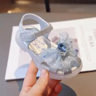 萱慕琳包头女童凉鞋公主鞋软底女宝宝鞋子2024夏季新款儿童鞋女孩水晶