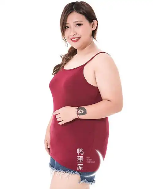大码吊带胖mm加肥加大打底200t恤好评好店
