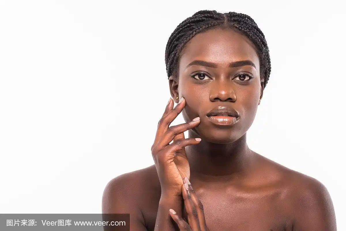 完美,美,皮肤,白色背景,黑色人种