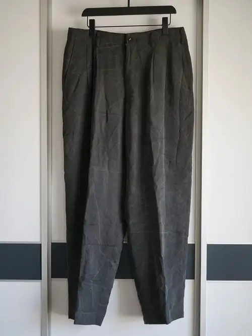 yohjiyamamoto98ss裂纹做旧真丝西裤