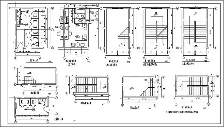 [施工图]多层酒店建筑设计方案全套施工图cad