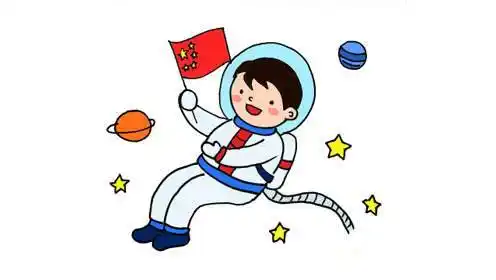 宇航员简笔画作品大全 最新宇航员简笔画彩色