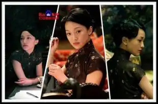 倪妮扮演玉墨,玉墨身着华美旗袍,大波浪卷发,身段婀娜,朱玉红唇,气质