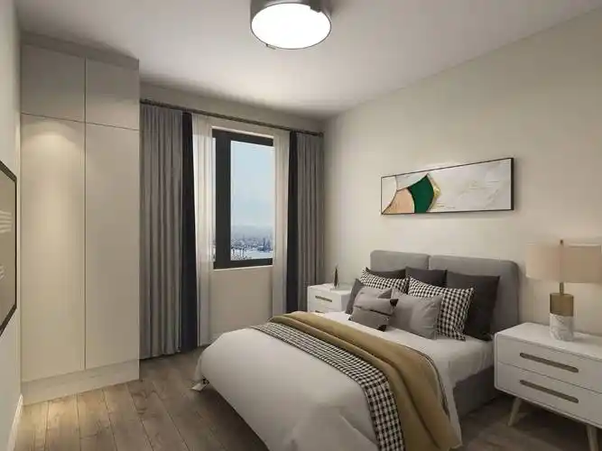 青浦区恒文璞悦90平现代简约风格三室户装修效果图