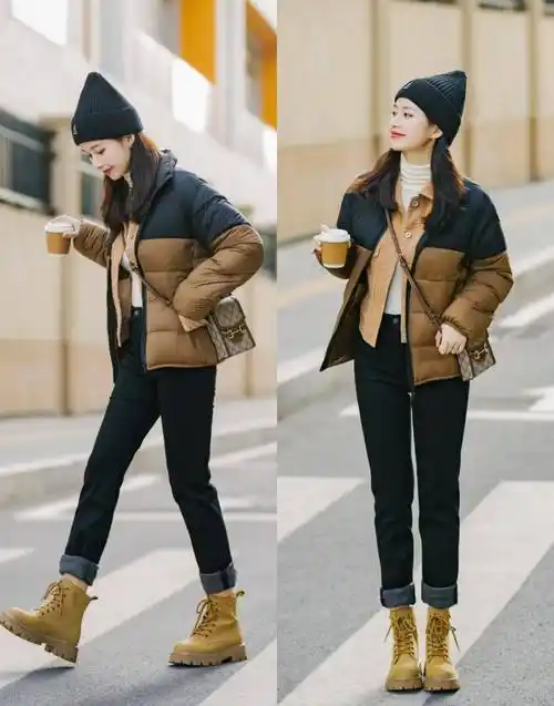 搭配黄色马丁靴,不仅款式,颜色也能升华整体造型.