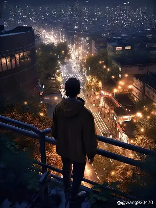 在深夜的黑暗中,寂静的街道上只有我一个人,伴随着微弱的路灯光芒.