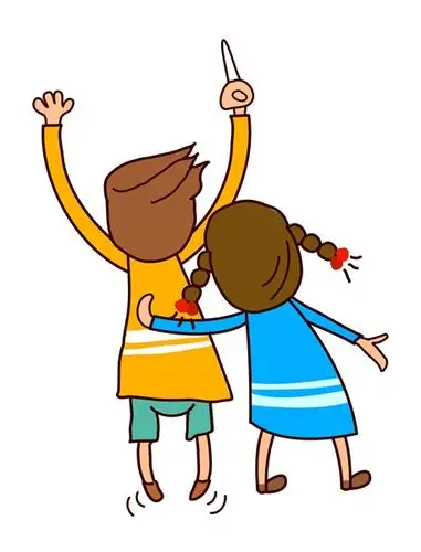 女孩,男孩,背面,视角