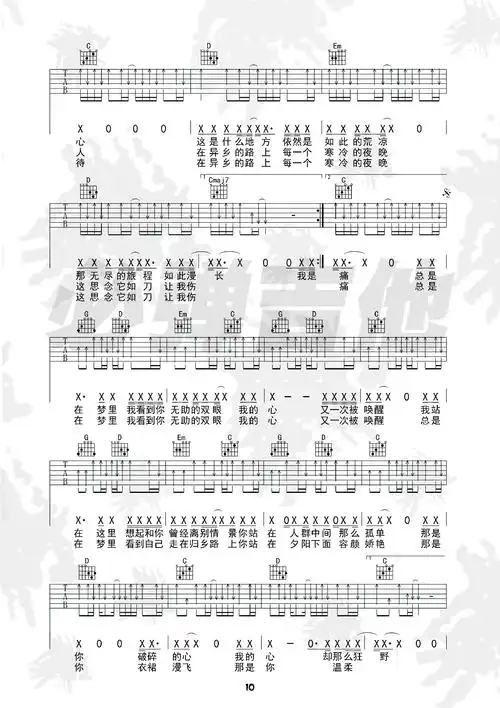 故乡(必弹吉他)吉他谱(图片谱,弹唱,伴奏,简单版)_许巍_kgnfrhhq0ei