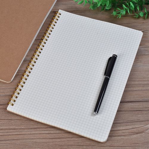 【4本装】简约网格线圈笔记本50张100页加厚学生作业本手帐本子
