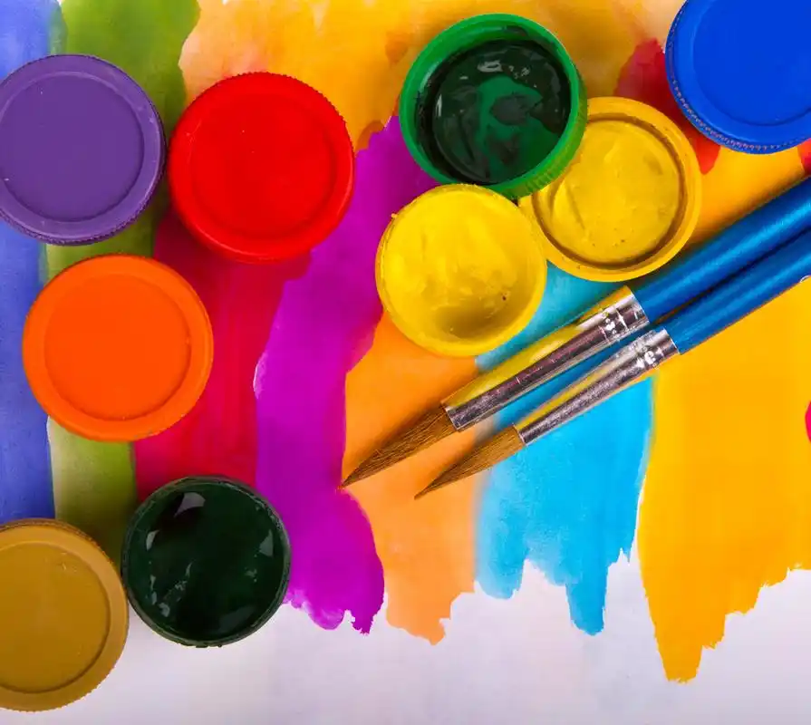 艺术工作室油漆调色板