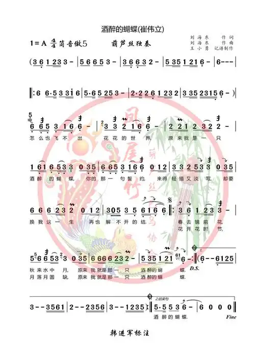 酒醉的蝴蝶～韩进军(竹林逸士)葫芦丝独奏