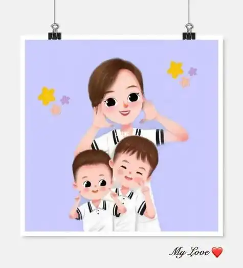 两个儿子的可爱卡通头像