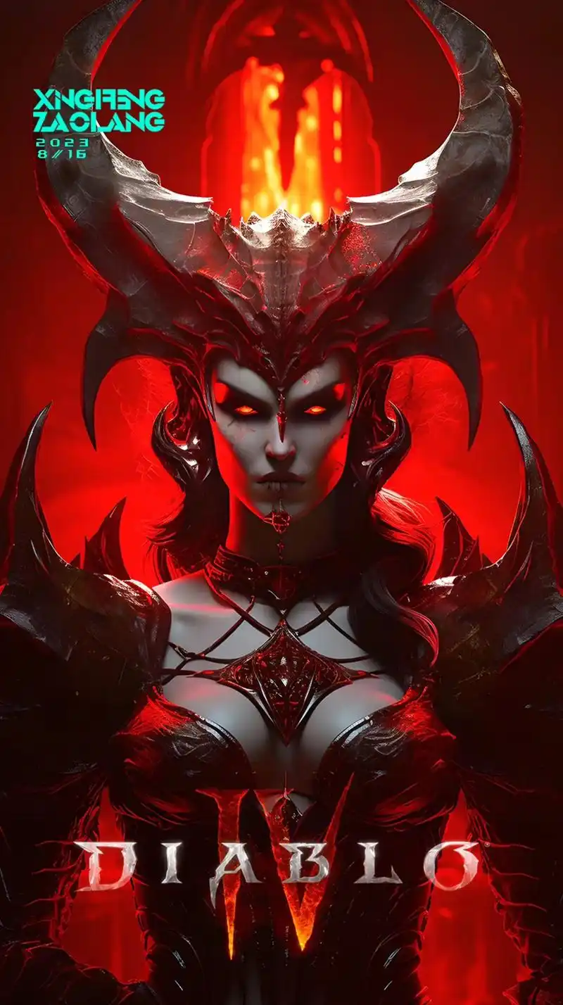 暗黑破坏神海报封面.暗黑破坏神/恶魔之角/狰狞的脸孔/游戏角 - 抖音