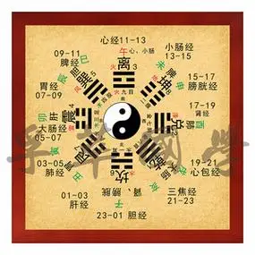 周易后天八卦十二时辰十二经络易经太极中医养生玄关相框装饰挂画