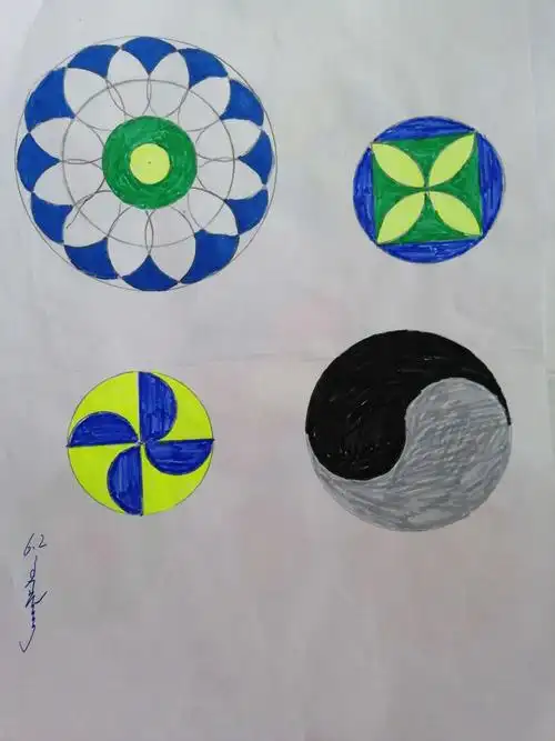 利用圆设计图案_学生作品欣赏