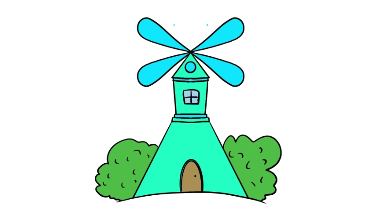 风车屋简笔画 风车屋简笔画怎么画