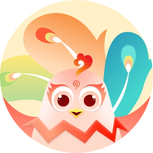 凤凰 五彩鸟 卡通形象 logo