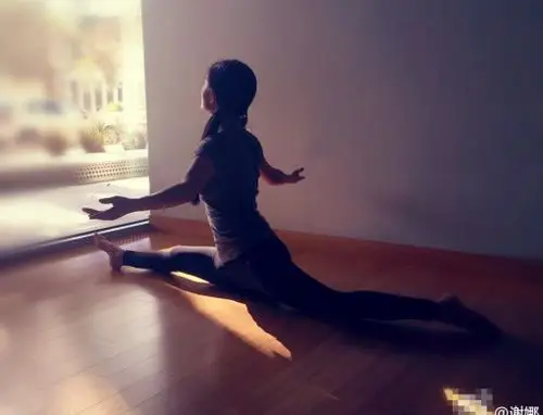 谢娜劈腿秀一字马 自夸"被自己的背影迷住了"