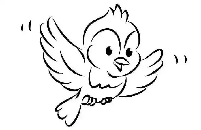 惊慌失措的小鸟简笔画