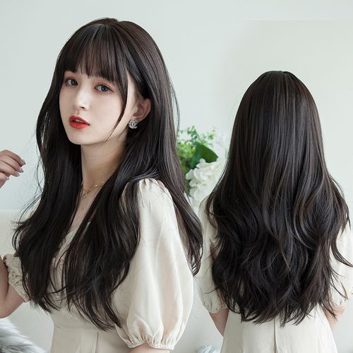 卷 圆脸_微卷发假发女长发 中长发气质网红长卷发大波浪圆脸自然全