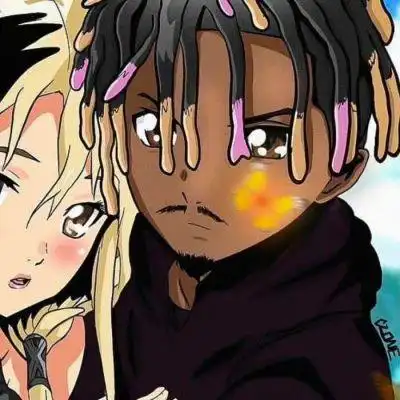 手绘嘻哈风酷酷的动漫情侣头像一对