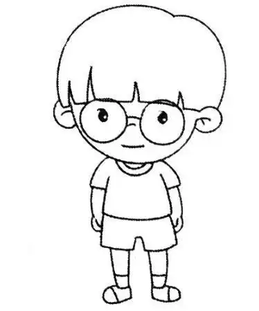 调皮捣蛋的小男孩简笔画
