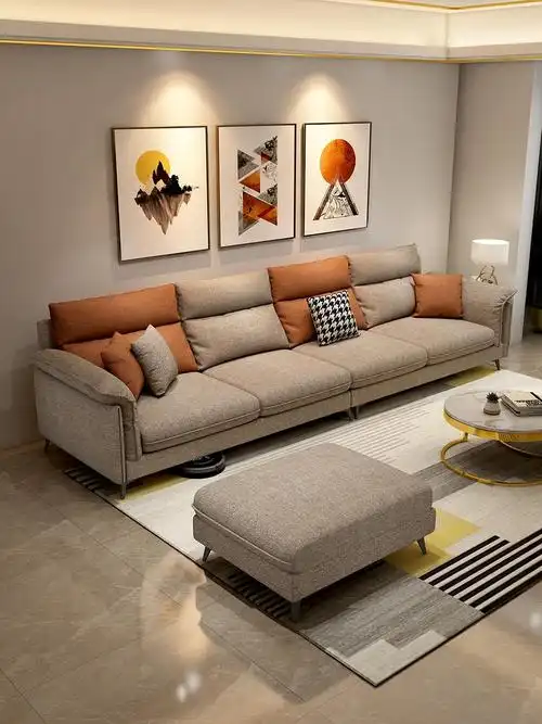 宜家布艺沙发2023年新款客厅小户型棉麻现代组合简约4人直排乳胶