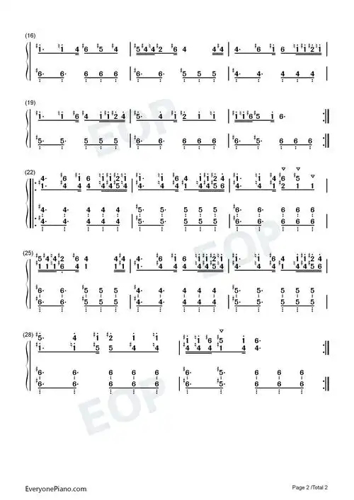 ngaahhundertale传说之下双手简谱预览2